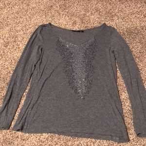 Long sleeve sparkle front shirt